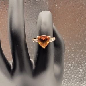 Smokey Quartz Two Tone Sterling Silver Ring